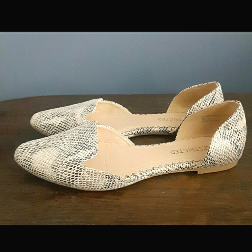 Restricted Leather Python Print Flats